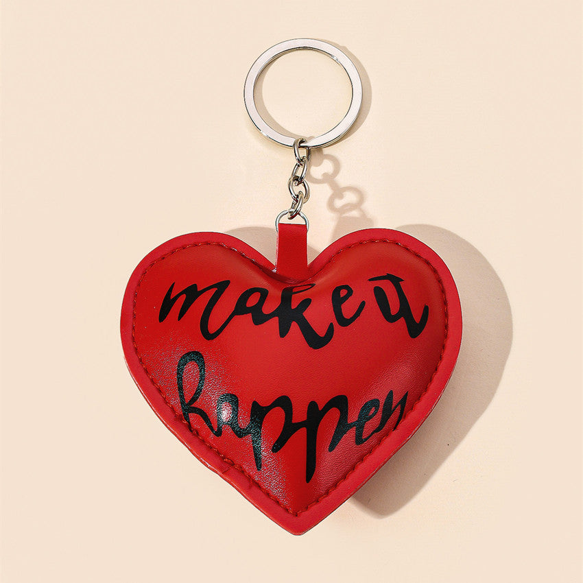 Wholesale Valentine's Day Heart Leather Keychain