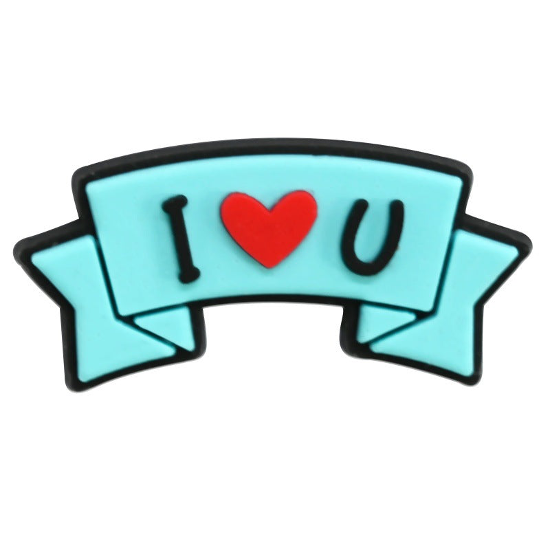 Wholesale Random 100pcs Valentine' s Day Series Blue Cartoon Croc Charms