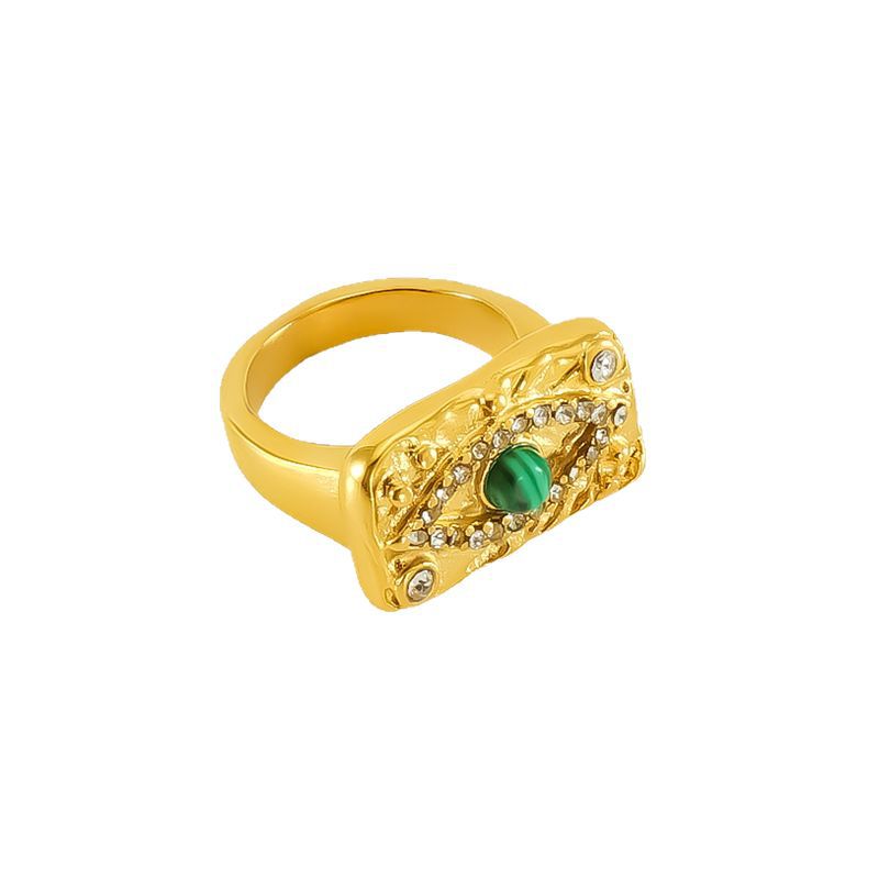 Wholesale Malachite eye ring with diamonds