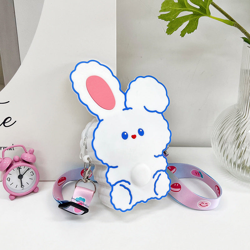 Wholesale Silicone Cartoon Cute Rabbit Bear One Shoulder Kids Bag