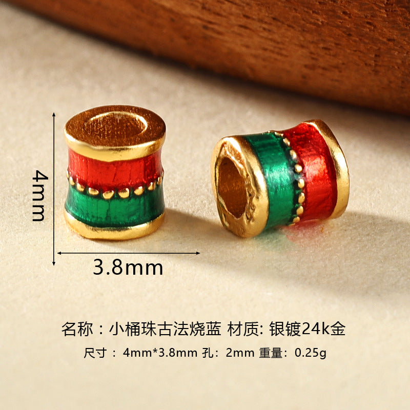 Wholesale DIY enamel multicolor barrel beads spacer beads