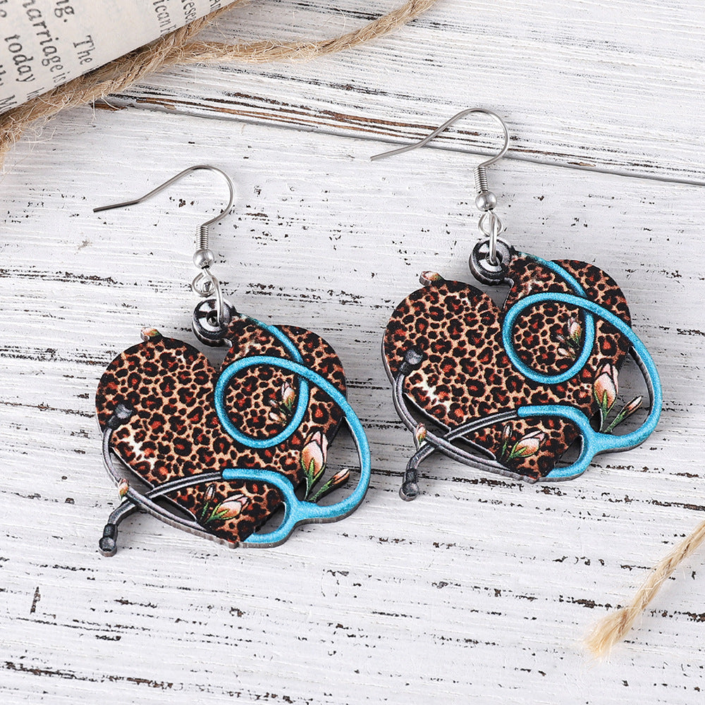 Wholesale Heart Pendant Earrings Double-Sided Earrings Gift