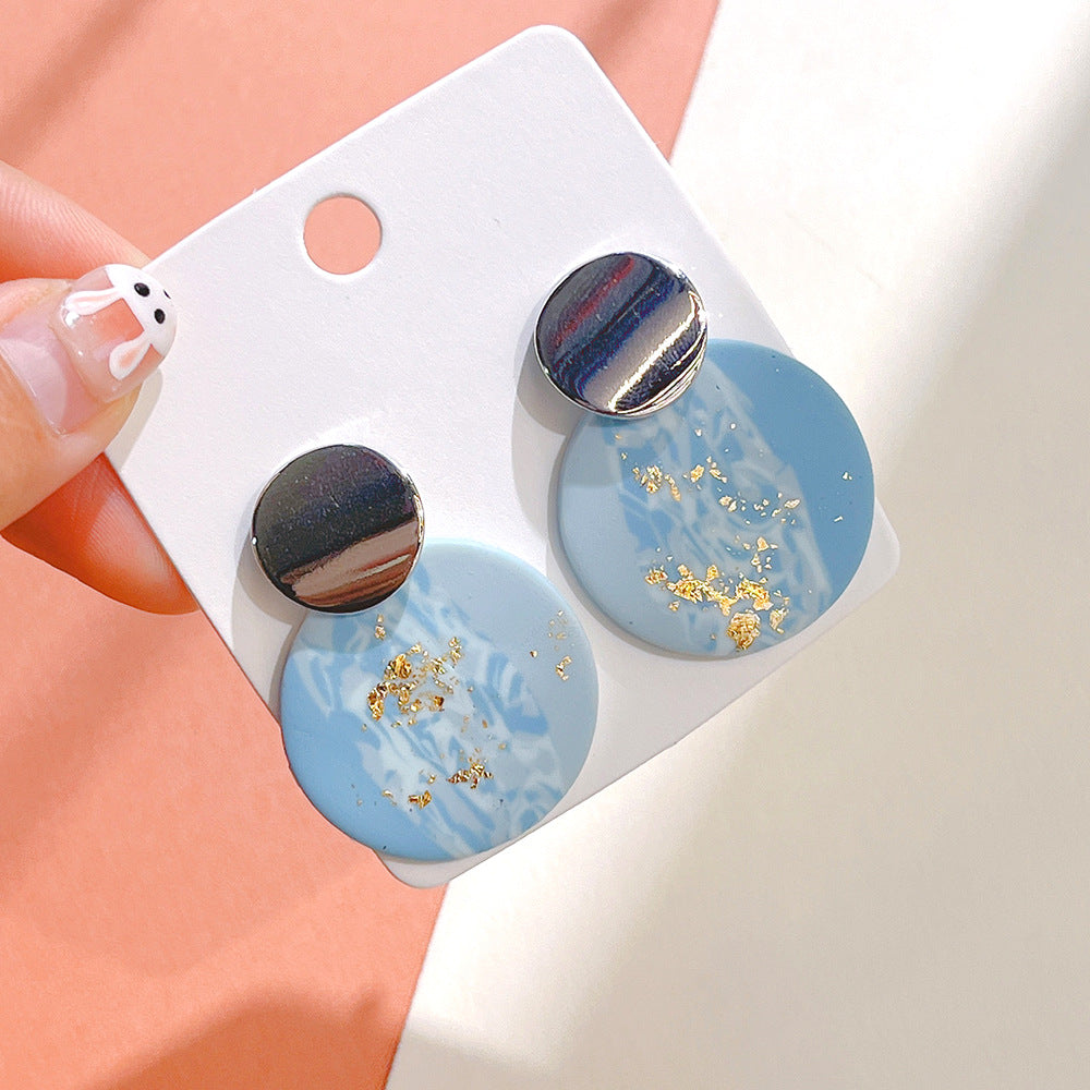 Wholesale Starry Sky sy Soft Ceramic Geometric Splicing Earrings
