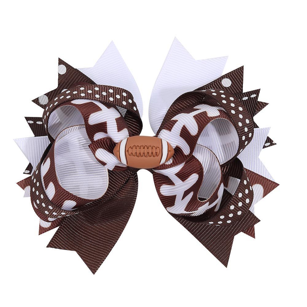 Wholesale Sports Ball Children' s Hair Multi-layer Rib Ribbon Bow Hairpin Baby Sports