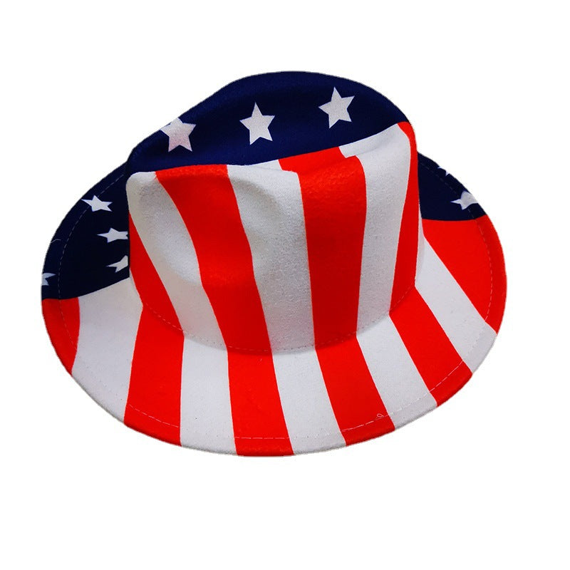 Sombrero de jazz de lana de lana de bandera estadounidense al por mayor