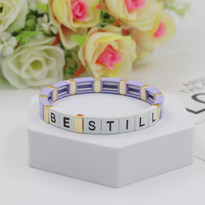 Wholesale Bohemian Alphabet Stretch Alloy Bracelet