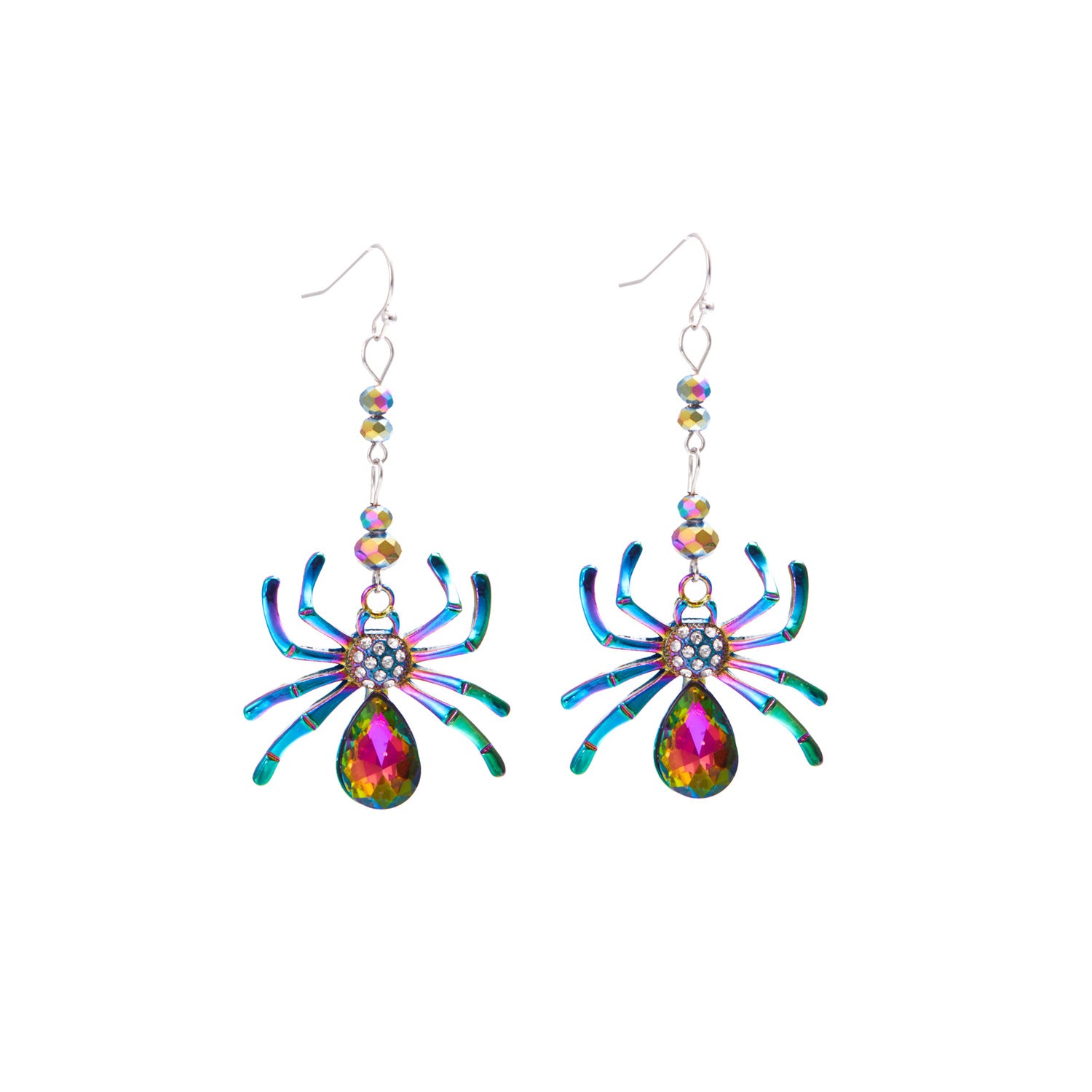Wholesale Halloween Dark Gothic Colorful Exaggerated Spider Earrings