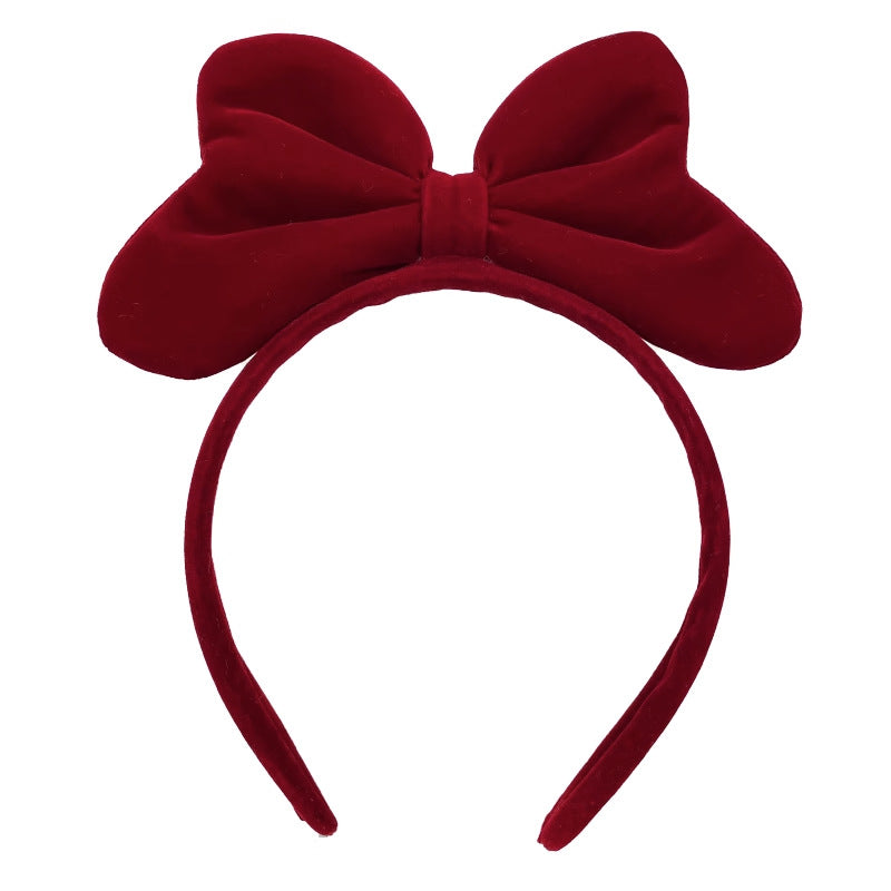 Wholesale Christmas Red Velvet Bow Hoops