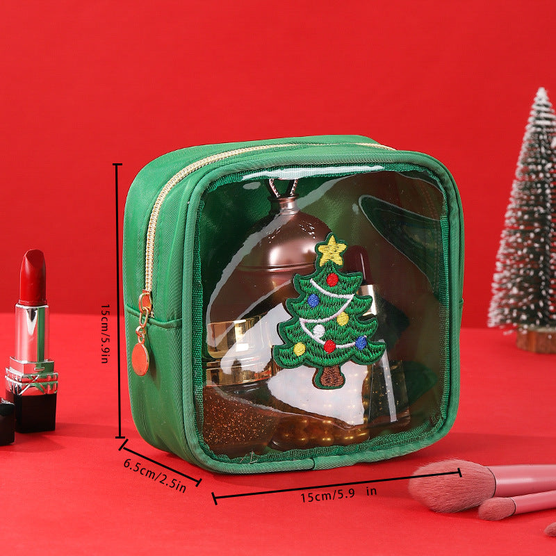 Wholesale Christmas Snow Embroidered Letter Large Capacity High Beauty Travel Handbag