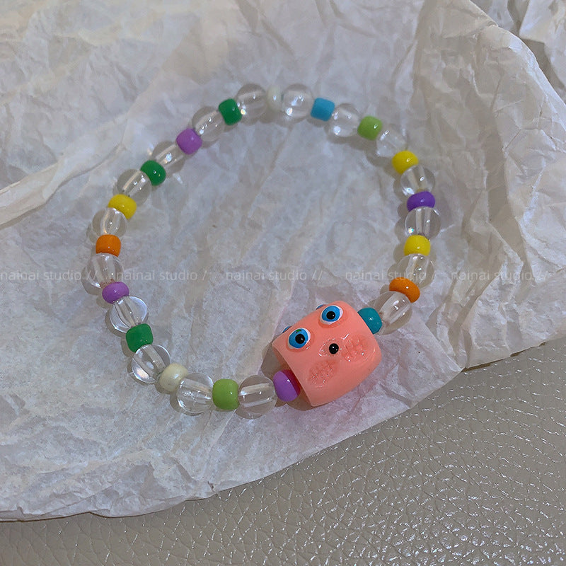 Wholesale Imitation Pearl Funny Little Monster Bracelet