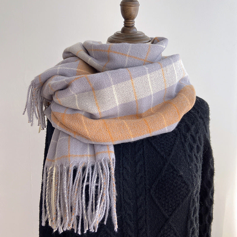 Wholesale 2023 Winter Plaid Imitation Cashmere Warm Scarves