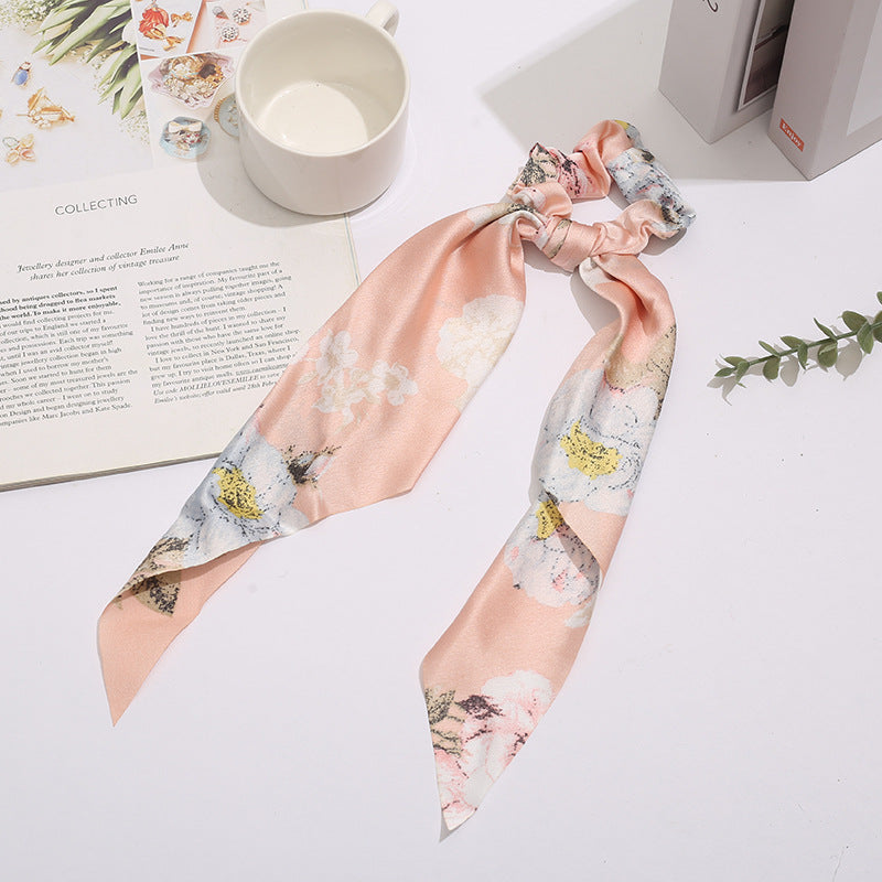 Wholesale Printed Triangular Ribbon Fabric Hair Scrunchies