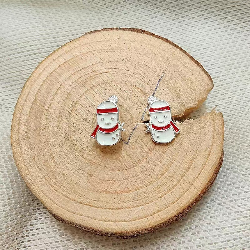 Wholesale Christmas Snowman Reindeer Mini Stud Earrings