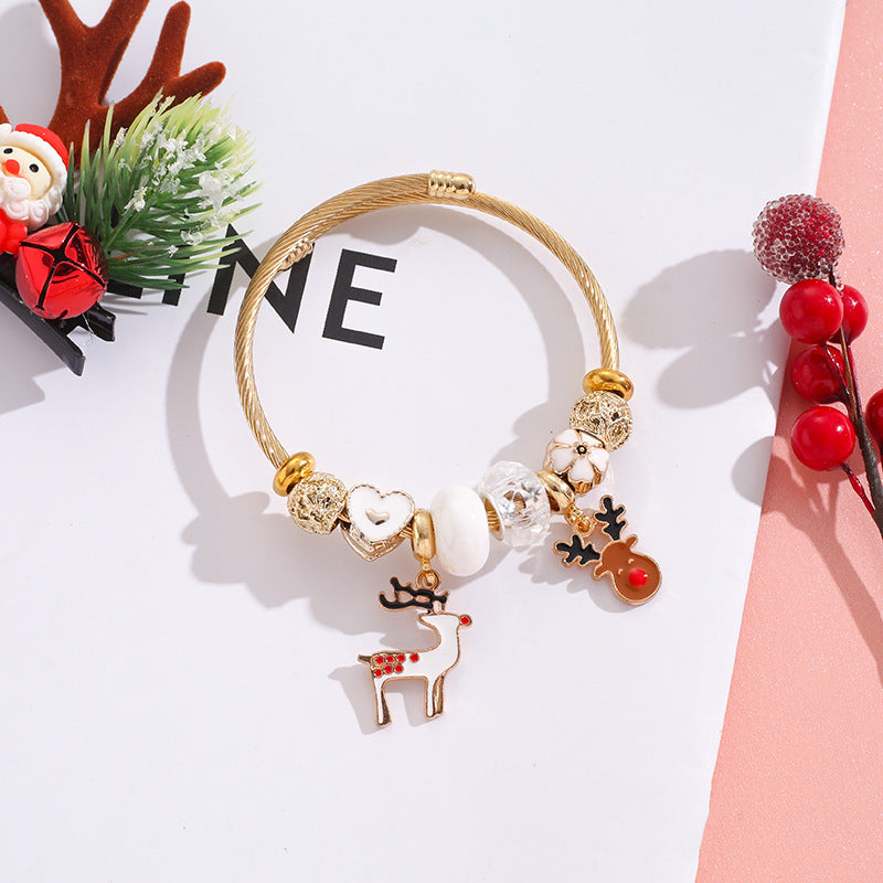 Wholesale Stainless Steel Santa Christmas Bracelet