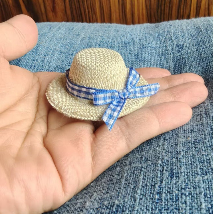 Wholesale 10pcs Mini  Straw Hat Small Straw Hat Doll Accessories