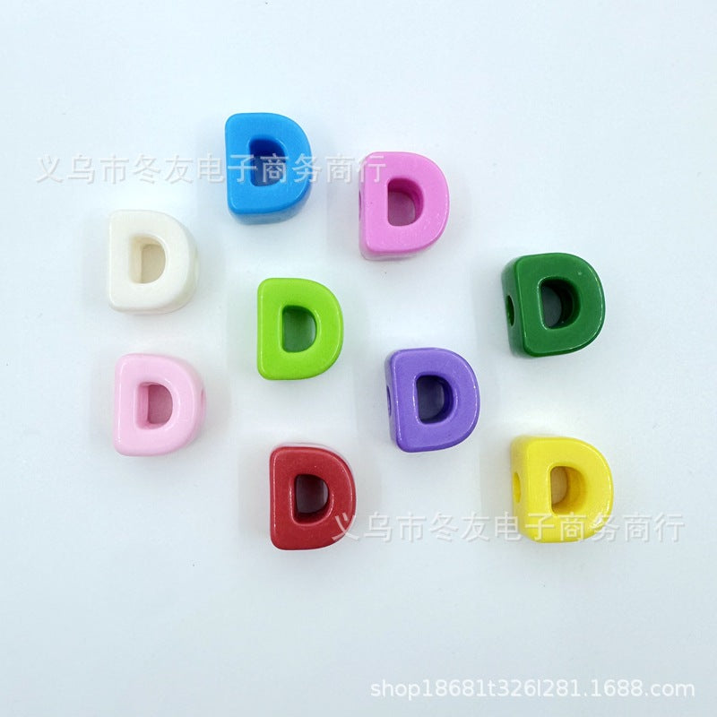 Wholesale  20pcs/pack   Acrylic large-hole letter Letter Beads