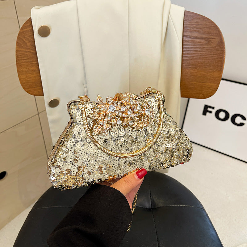 Wholesale Personalized Sequin Evening Bag  Niche Textile Shoulder Crossbody Bag