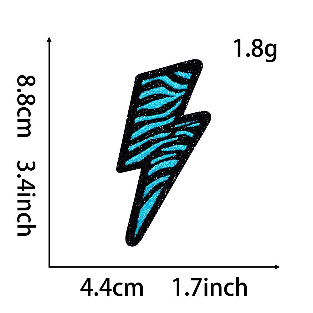 Wholesale Zebra Pattern Heart Lightning Star Series Embroider DIY Patches