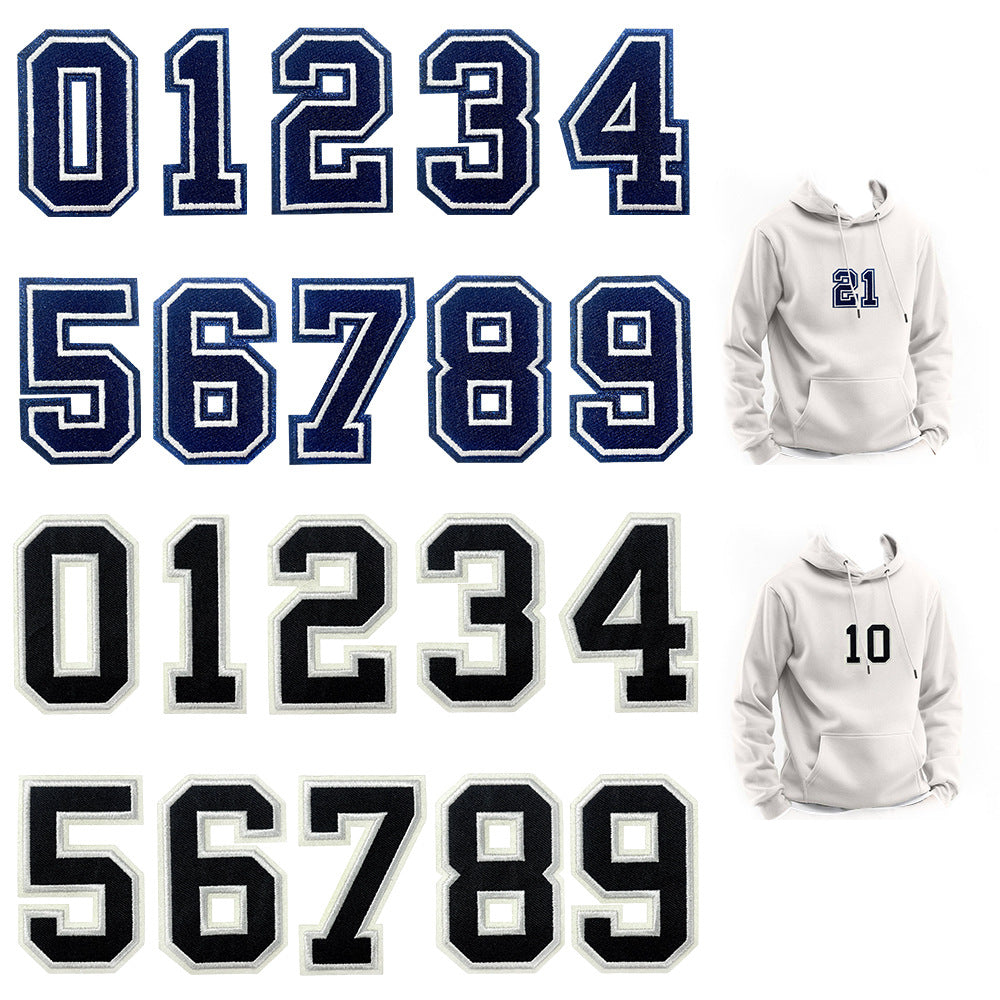 Wholesale Baseball Numbers 0 9 Iron On Embroidery Patches Polyester Fashion Accessory DIY Craft Supply For Clothing And Boutique Resale