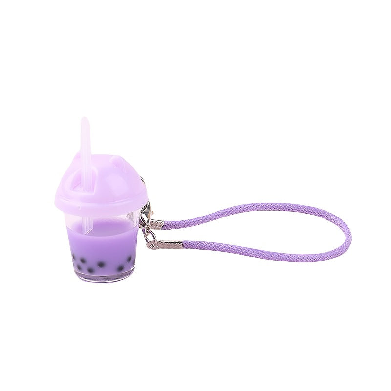 Wholesale Cat head pearl milk tea cup pendant