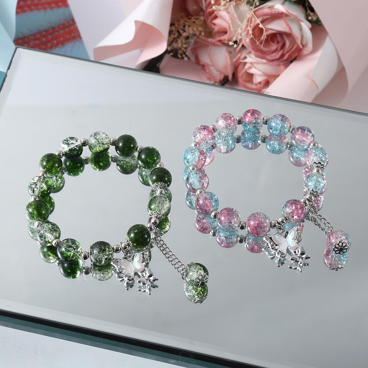 Wholesale  Super Fairy Butterfly Jade Broken Bracelet  Charms Butterfly Bracelets