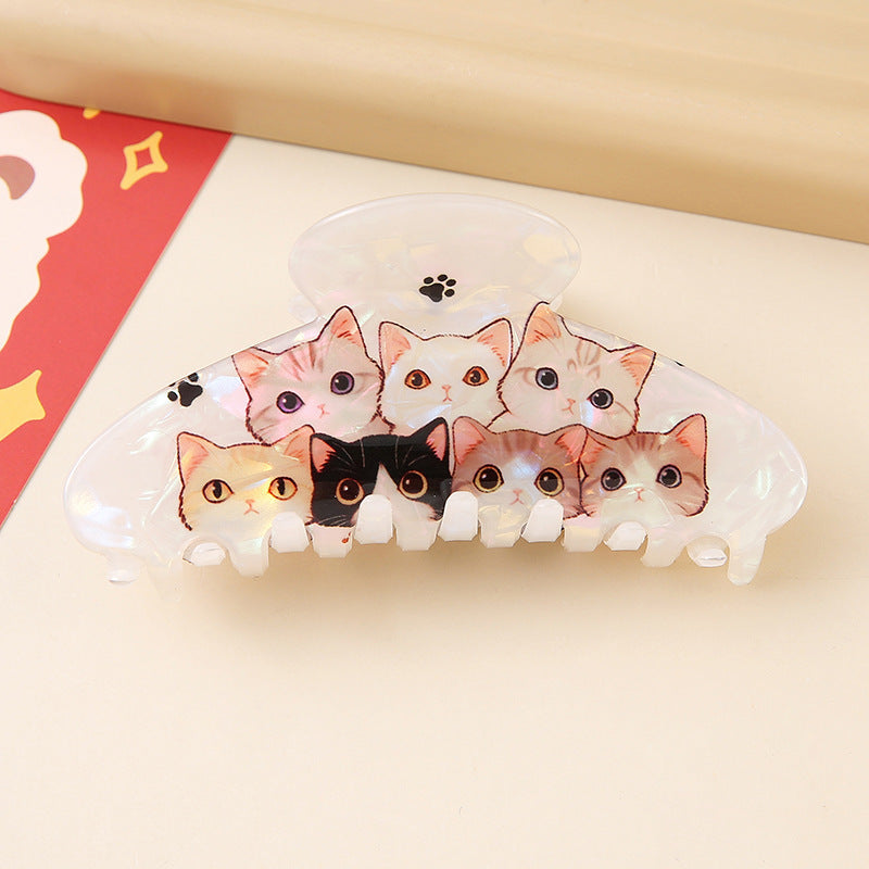 Wholesale New French Rhinestone Cat Hair Claw Clip Acrylic Hollow Women S Hair Accessory Cute Everyday Styling For Boutique Resale