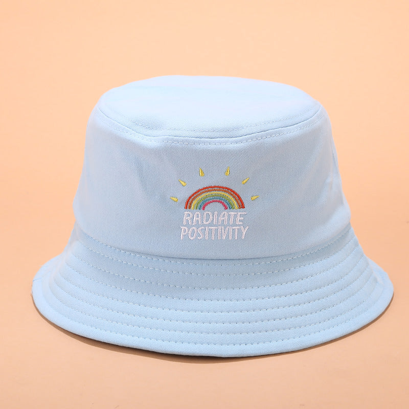 Wholesale LGBT Rainbow Embroidery Cotton Bucket Hat