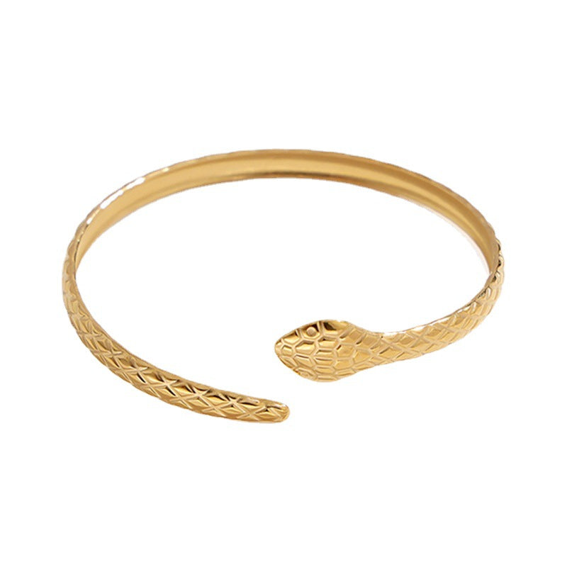 Wholesale Creative Snake-shaped Opening Titanium Steel C-shaped Adjustable Stainless Steel Bracelet