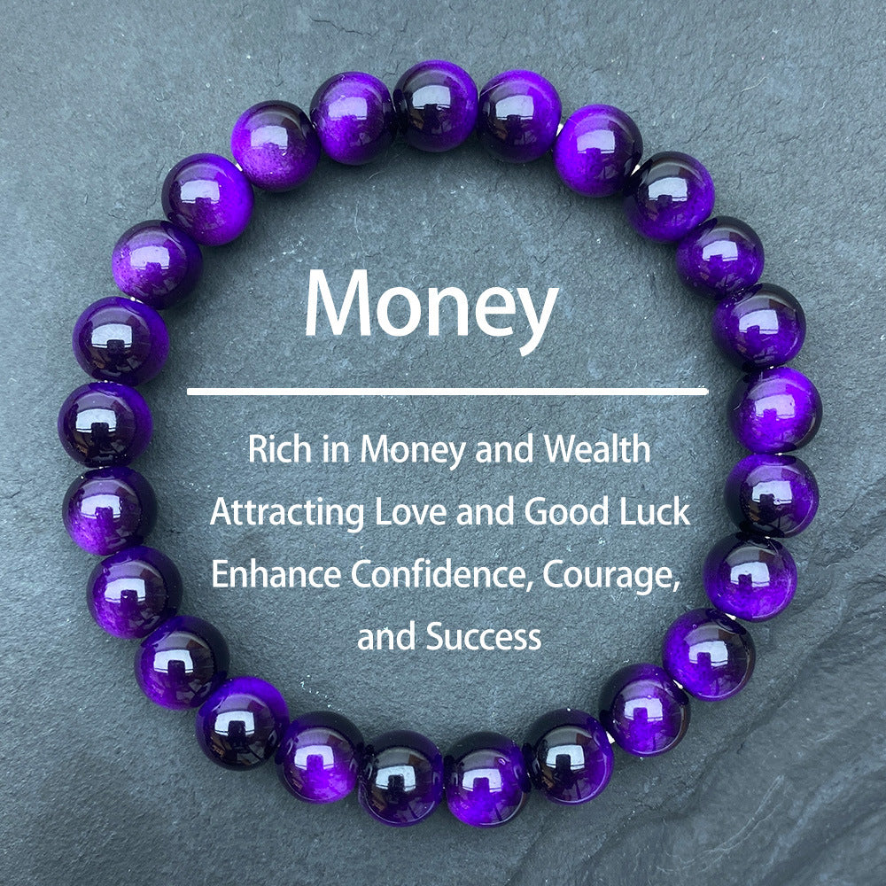Wholesale Green Purple Sapphire Blue Red Rose Red Gold Lake Blue Yellow Tiger Eye Bracelet