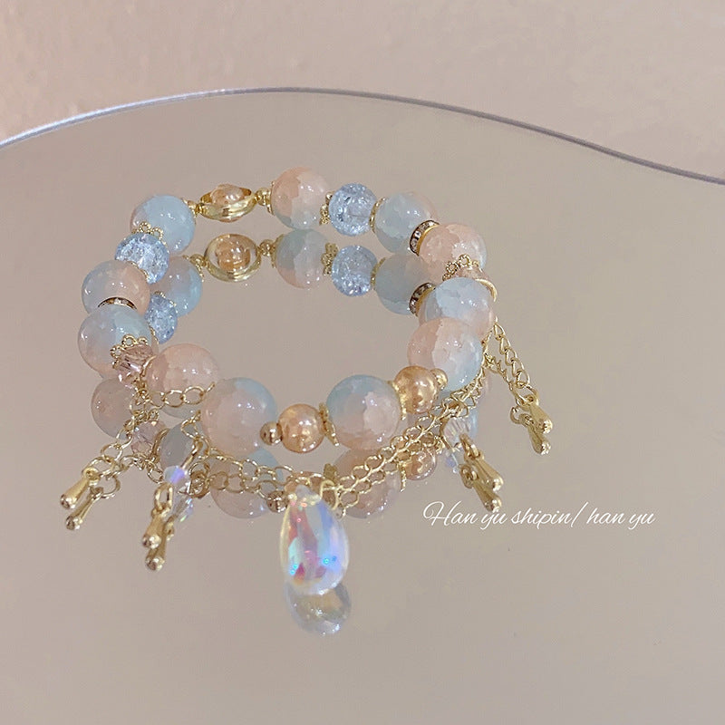 Wholesale Colorful Beaded Crystal Tassel Bracelet