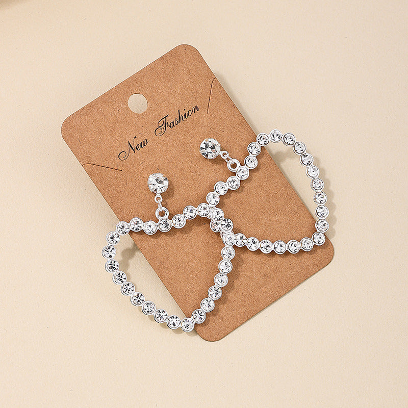 Wholesale Fashion metal geometric heart star ring French high-end temperament simple ladies earrings