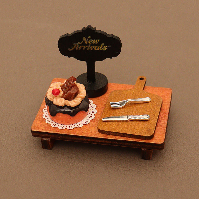 Wholesale Miniature food toy cake tray knife and fork model Doll Accessories