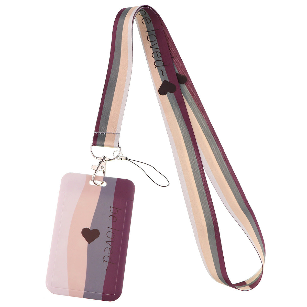 Wholesale Heart-shaped Love Mobile Phone Strap Meal Card Bus Access Control Work ID Brand Hard Shell Card Holder