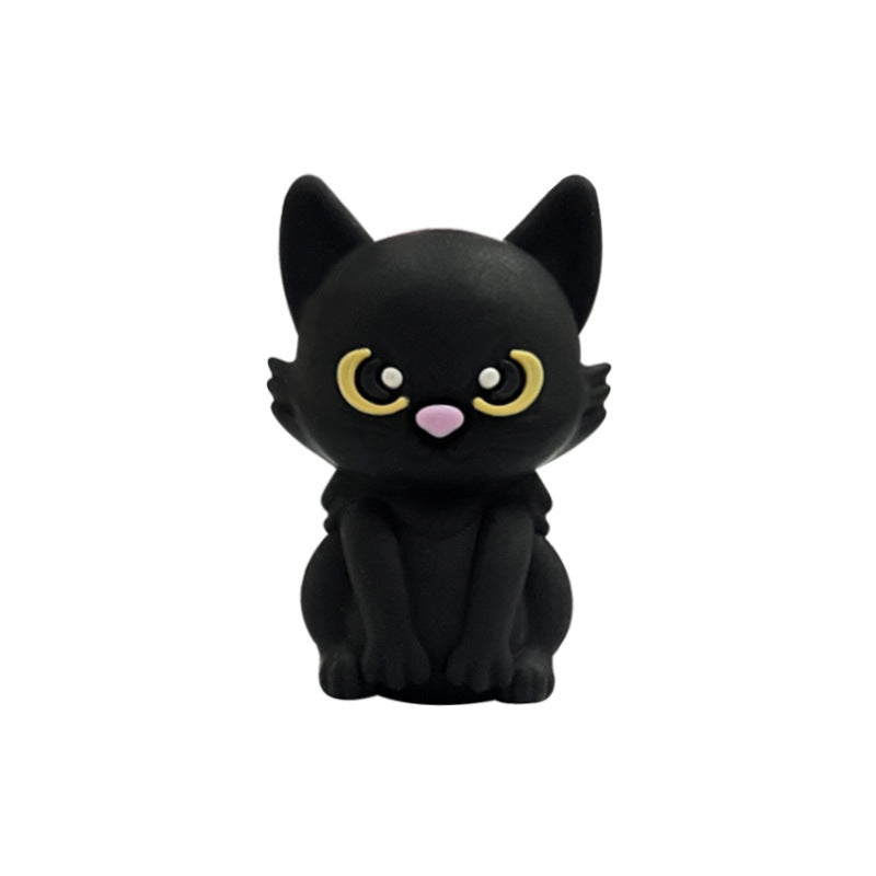 Wholesale  20pcs/pack 3D Silicone Teething Beads Black Cat Beads