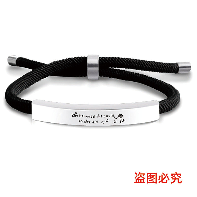 Wholesale Stainless Steel Braided 2024 Graduation Season Day Engraved Bracelet