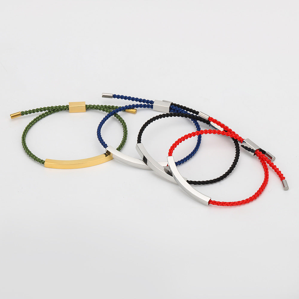 Pulseras trenzadas de tubo de bricolaje de acero titanio al por mayor