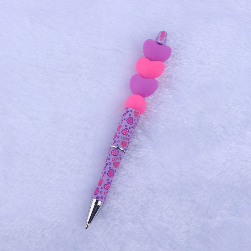 Wholesale Beaded Pens Valentine's Day Love Silicone Handmade Beaded Pen