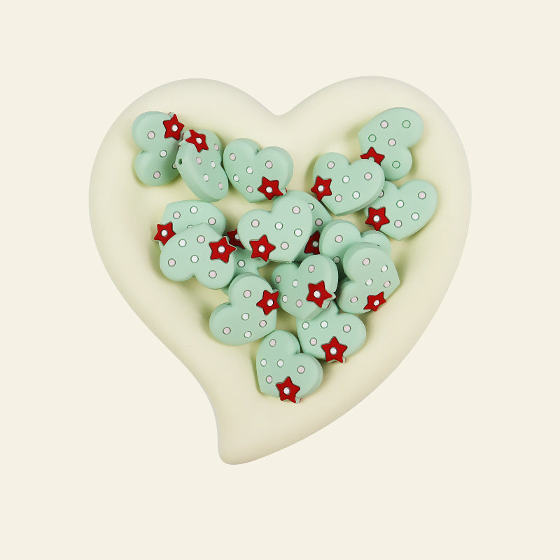 Wholesale 10PCS Love Pattern Cartoon Silicone Beads