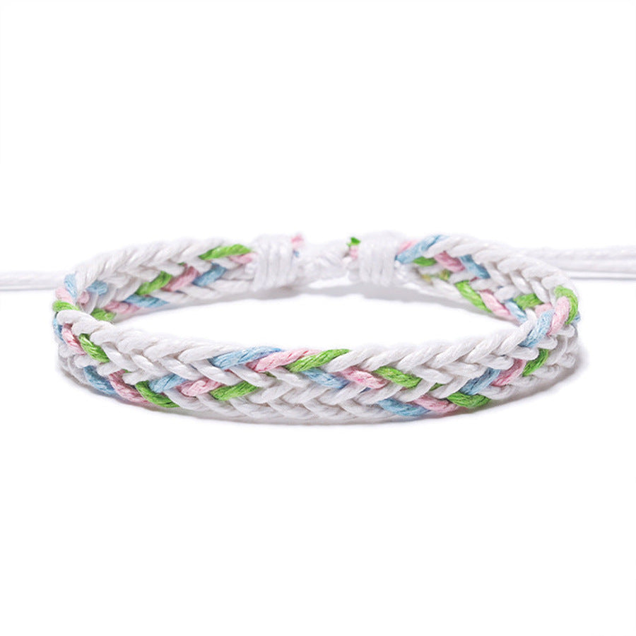 Wholesale Colorful Summer Hand-woven Waxed Cord Bracelet