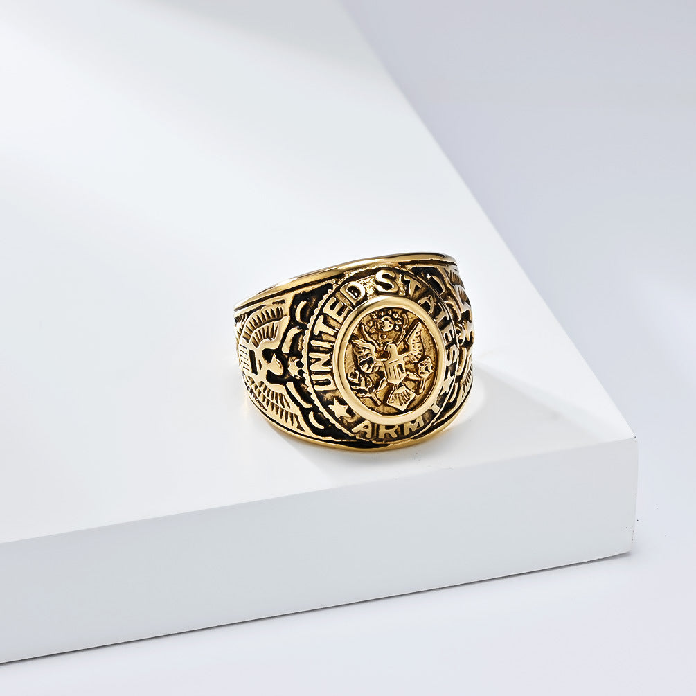 Wholesale Vintage Bald Eagle Titanium Steel Ring