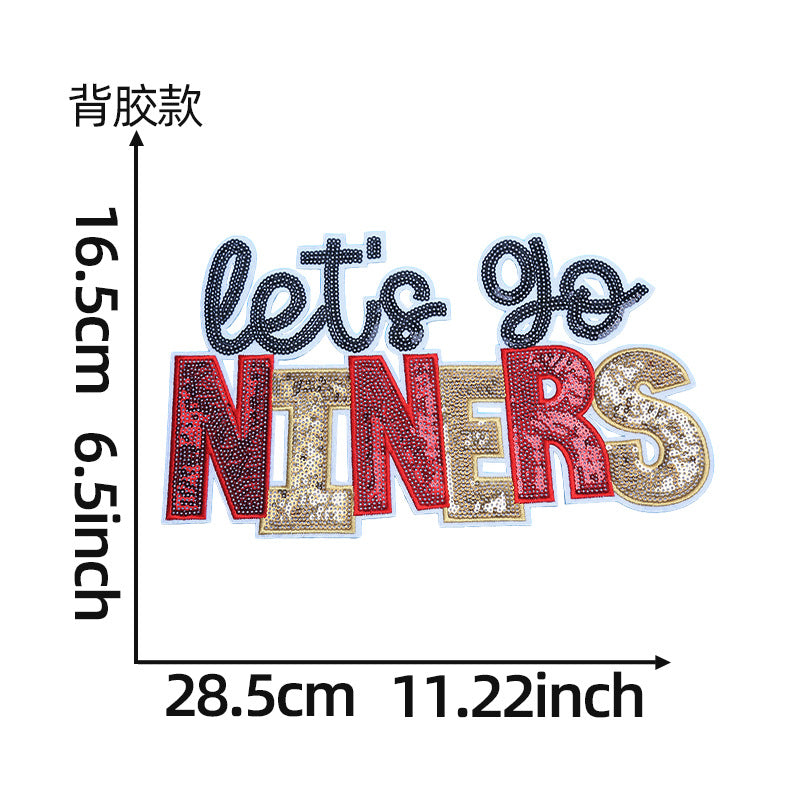 Wholesale Team sequin sports embroidery DIY Patches