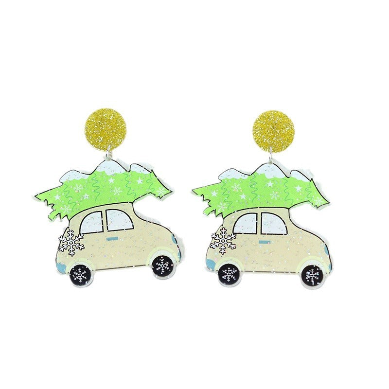 Wholesale Christmas Cake Christmas Tree Acrylic Earrings