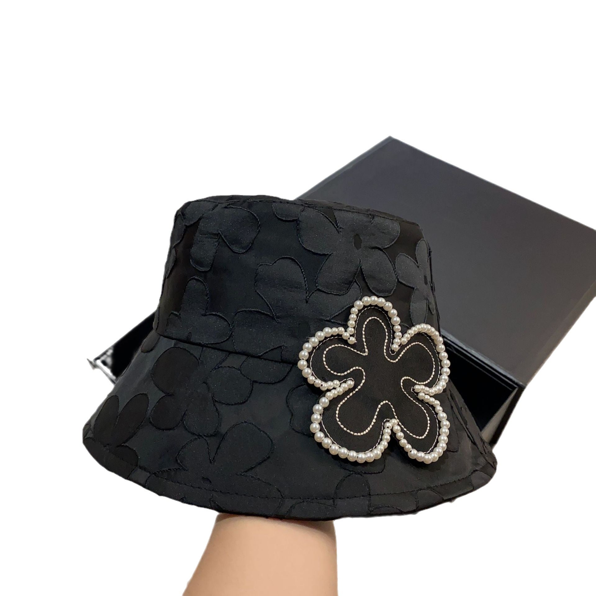 Wholesale Heavy Industry Embroidery Pearl Flower Jacquard Fisherman Hat Basin Hat