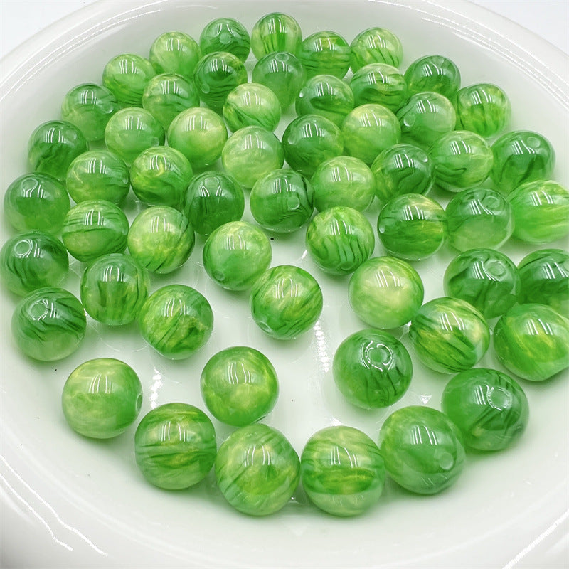 Wholesale 20PCS Symphony Flowing Sands Smudged Clouds Straight Hole 15MM Acrylic Round Beads