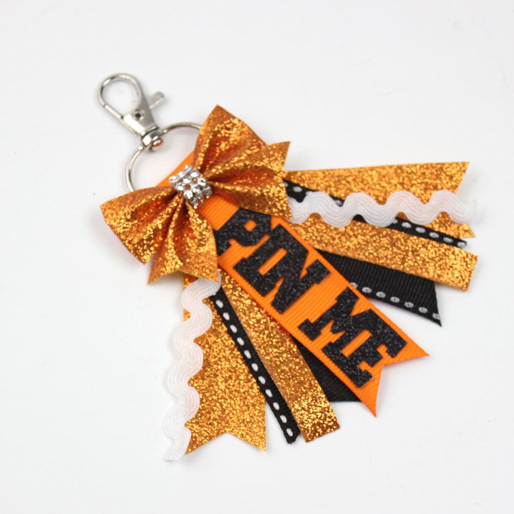 Wholesale 5pcs Teen Cheerleader Bow Lanyard Ribbon Keychains