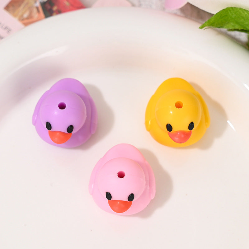 Wholesale 10pcs/pack Cute 3D duck rubber beads