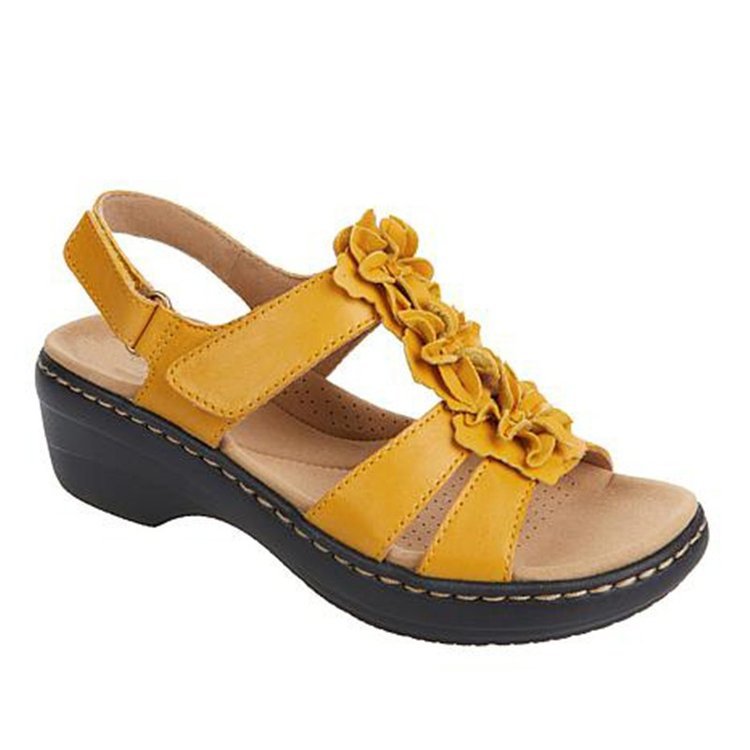 Wholesale PU Summer Hollow Wedge Sandals