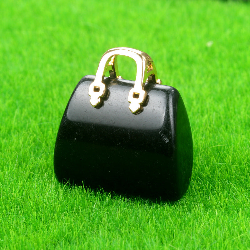 Wholesale Natural Crystal Stone Mini Handbag Bag Decoration