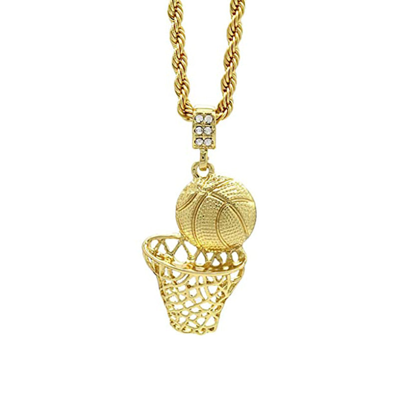 Wholesale Basketball hip-hop men' s accessories retro necklace