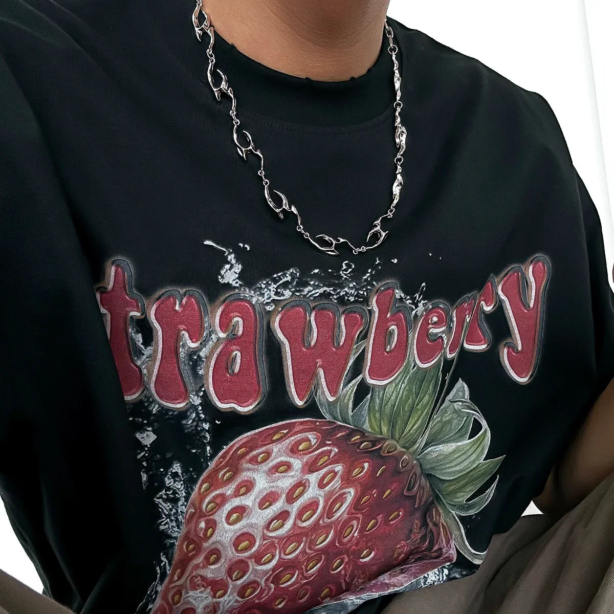 Wholesale Men's irregular necklace stainless steel clavicle chain